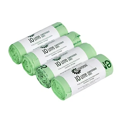 Imagen de All Green 10L Basura compostables de 10 litros, 100 Bolsas, Almidón maíz, Verde, 1 Count (Pack of 4), 4
