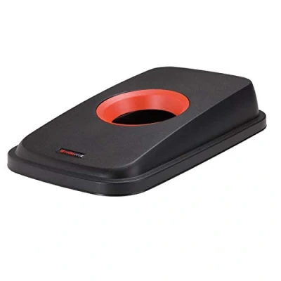 Imagen de RothoPro Selecto Premium Tapa de la papelera Premium, 55l/70l ideal para las latas, Plástico (PP) sin BPA, negro/rojo, (49.0 x 29.0 9.0 cm)
