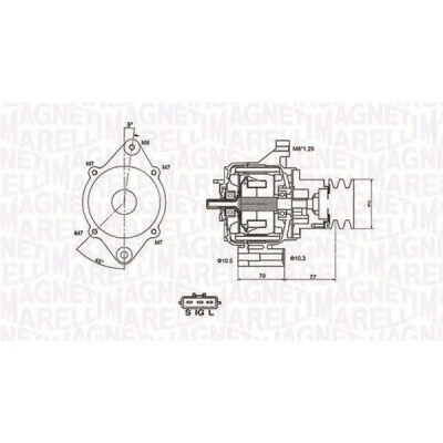 Imagen de MAGNETI MARELLI 063731367010 Alternador 12V 70A TOYOTA: HIACE 4 Kasten, HILUX 6 Pick up