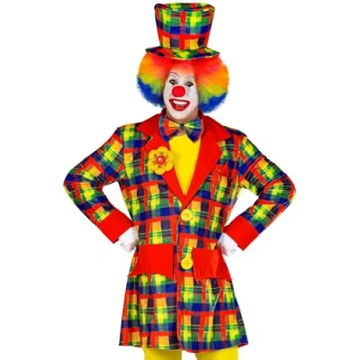 Imagen de Widmann 48684 Disfraz de payaso para adulto, circo, carnaval, fiesta temática, unisex, multicolor, XL