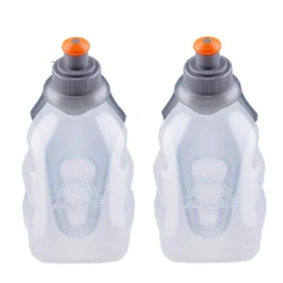 Imagen de AONIJIE Paquete de 2 botellas agua 450 ml, recipiente almacenamiento para correr, cinturón hidratación, mochila, cintura, maratón trail (250 ml)
