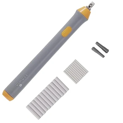 Imagen de Electric Eraser, Battery Operated Eraser Kit with 22pcs Additional Replaceable Rubbers for Artists, Automatic Portable Pencil Sketching Pencils/Graphite Pencils, gris