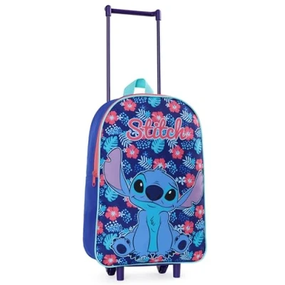 Imagen de Disney Stitch Maleta Cabina Bolso con Ruedas Plegable, Tamaño 39 x 27 cm, 10.5 litros, 2 Ruedas, Asa Extensible