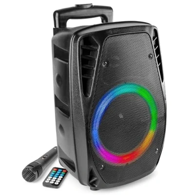 Imagen de FENTON FT8LED MK2 Altavoz portátil con batería y LED Integrados, Potencia 300 W, tecnología Bluetooth 5.0, Reproductor MP3 Integrado micrófono Incluido