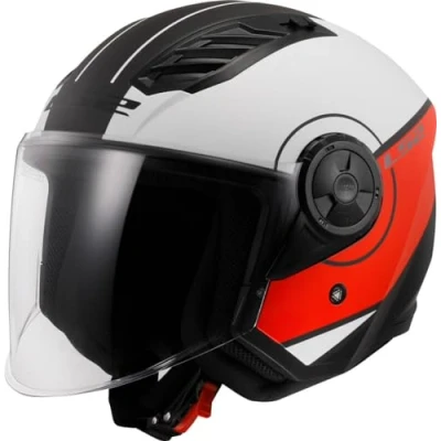 Imagen de LS2, Casco Moto Jet AIRFLOW II Cover matt white red, L