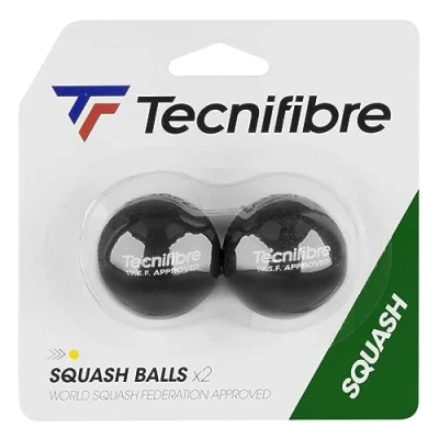 Imagen de Tecnifibre Pelotas de Squash Caja 2 Punto Amarilla, Negro