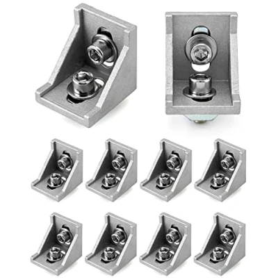 Imagen de QWORK 10pcs 40x40 Angulo Ranurado Aluminio, Para Perfiles De Aluminio/tubos Aluminio