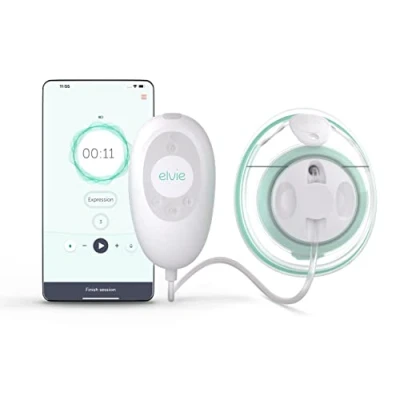 Imagen de Elvie Stride (Individual) Sacaleches eléctrico, cómodo y manos libres, con 2 modos 150 ml de capacidad por recipiente Extractor leche, uso hospitalario, alta succión app controlada.