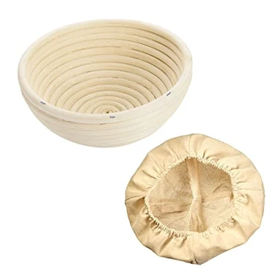 Imagen de Westmark Juego de 2 cazoletas fermentación, cesta redonda + funda, tubo peddi/algodón, beige claro, 3208227B