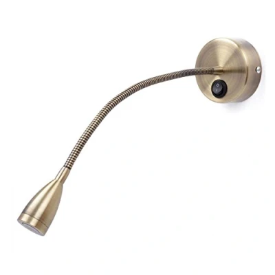 Imagen de Meanyee Lámpara de lectura flexible con interruptor, 1 LED 3 W, bronce.