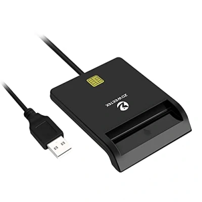 Imagen de ZOWEETEK Lector dnie, DNI electrónico, Compatible con Todas Las Tarjetas de USB.