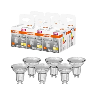 Imagen de OSRAM LED Star PAR16 lámpara reflectora, Base: GU10, no regulable, blanco cálido, 2700 K, 2,30 W, sustituye a una reflectora de 35 paquete 6