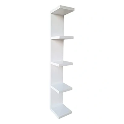 Imagen de PEJECAR Muebles Estanteria Vertical de 5 Niveles, Acabado en Color Blanco, para Colgar suspendido Pared Estanterias Madera Pino Dormitorio Matrimonio Estante Flotante (Blanco)