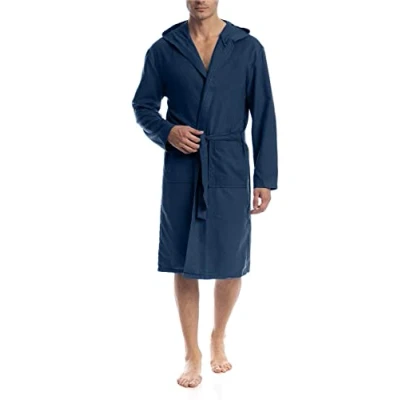 Imagen de o day Albornoz de microfibra para hombre y mujer, ahorra espacio, unisex, adultos, con capucha, bolsillos cinturón, ideal viajes, piscina, gimnasio, ligero, suave