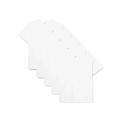 Imagen de Fruit of the Loom Super Premium Short Sleeve Camiseta, Blanco, S (Pack de 5) para Hombre