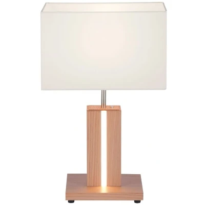 Imagen de JUST LIGHT. Lámpara de mesa Amanda look madera 2 fuentes luz