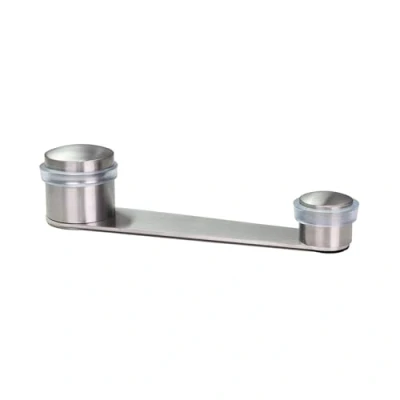 Imagen de EVI Herrajes Tope Retenedor Giratorio de Puerta Hueco Útil 70 mm Grosor Goma Transparente Acero Inoxidable Acabado Mate Incluye Tornillo + Taco Mod. I 152
