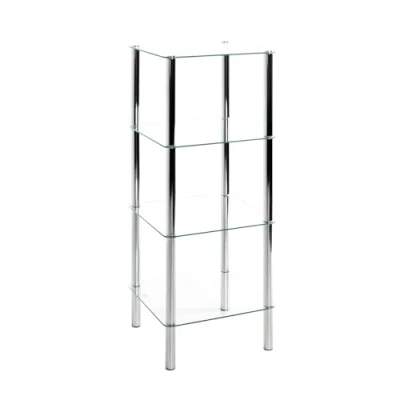 Imagen de HAKU Möbel Estante cromo, Metal, cristal de seguridad Dim.: AN 39 cm x AL 107 P cm, Estilo: Moderno