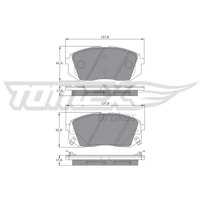 Imagen de TOMEX brakes TX 17 47 Juego de pastillas freno Eje delantero con avisador acústico desgaste HYUNDAI: Tucson, ix35, i40 Berlina, KIA: Sportage IV