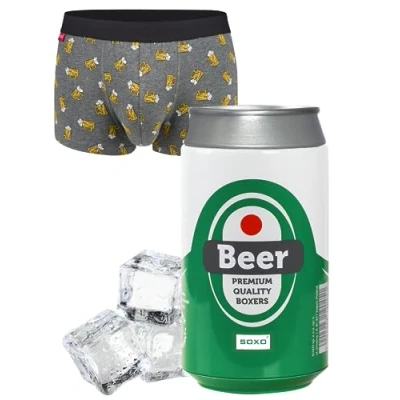 Imagen de soxo Lata Calzoncillos Hombre Boxer Algodon Boxers Deportivos Regalos Originales L Beer
