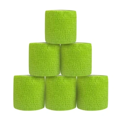 Imagen de Venda Cohesiva 5 cm x 4.5 m Elástica Autoadhesiva Vendaje Deportivo Tape Crossfit 6 Rollos Verde