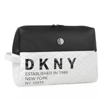 Imagen de DKNY Neceser Mujer. Maquillaje Organizador. Bolsa Aseo Viaje Grande. Mujer Maquillaje. Maquillaje., Negro Blanco