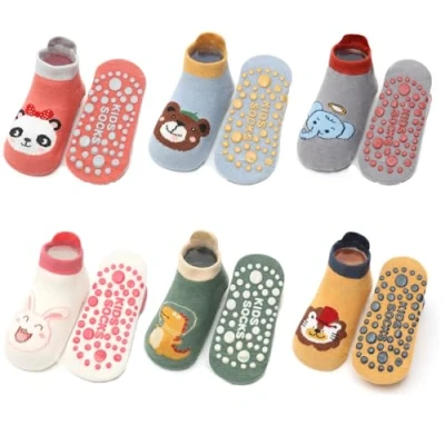 Imagen de Yafane Calcetines Antideslizantes Bebés 6 Pares Tobilleros Niños Niñas Infantiles (FR/ES, Edad, 3 años, 5 Multicolor B)