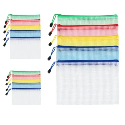 Imagen de Set 15 piezas bolsas zip A4, A5, A6 fundas plastico a4 impermeables, Bolsa archivador cremallera documentos,bolsas con para organizar recibos, exámenes y carpetas archivadoras, 5 colores