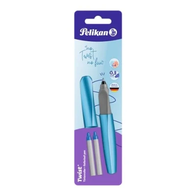 Imagen de Pelikan 811286 Twist bolígrafo roller R457, Frosted Blue, 1 de tinta 2 rol lerminen