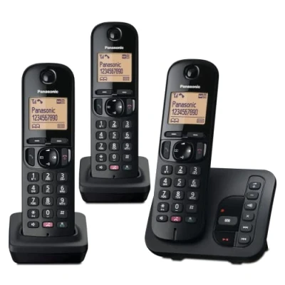Imagen de Panasonic KX TGC263E Digital Cordless Phones: 18 min máquina de contestación, botón dedicado bloque llamadas, una pantalla matriz puntos fácil leer y un altavoz manos libres
