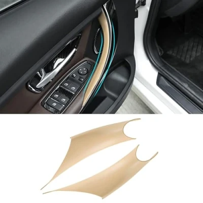 Imagen de TTCR II 2PCS Compatible con Tirador de puerta BMW Serie 3 4 F30/F31/F34/F80 320i,328i,330i,335i &amp; F32/F33/F36 428i,435i，Manijas Interiores para Coche,Cubiertas tiradores （Beige）