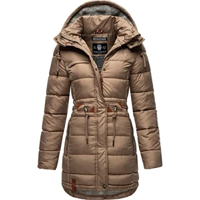 Imagen de Navahoo Daliee Abrigo de invierno para mujer, con forro cálido, capucha desmontable, tallas XS XXL, pardo, L