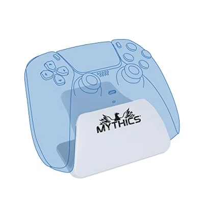 Imagen de Konix Mythics Base de carga y soporte para mando DualSense PS5, goma antideslizante, blanco