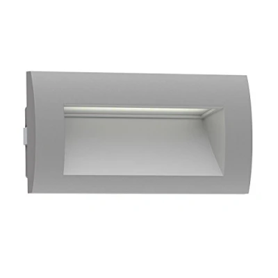 Imagen de ledscom.de Aplique empotrable LED ZIBAL, downlight para exteriores, IP65, gris mate, 140 x 70mm, 3,3 W, 209lm, blanco cálido, empotrable, pared exterior, de casa, terraza, jardín, balcón,