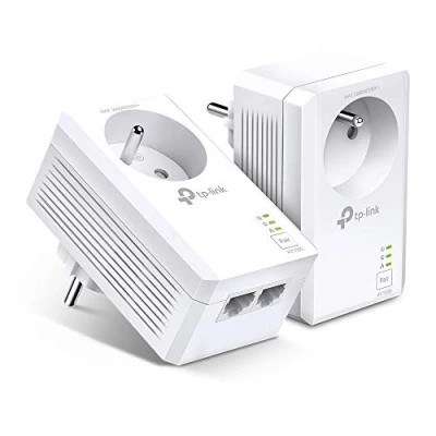Imagen de TP Link CPL 1000Mbps con 2 Puertos Gigabit y Conector Integrado, Caja Kit de Ideal para Disfrutar del Servicio Multi TV en casa, Compatible Todas Las Cajas, TL PA7027P (FR)