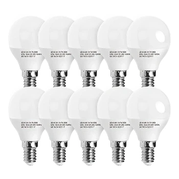 Imagen de Aigostar Bombilla LED E14 G45, 7W Equivalente a 49W, Luz cálida 3000K, 620 Lúmenes, Ahorro de energía, CRI&gt; 80, ángulo apertura 230º, No Regulable, Caja 10 unidades