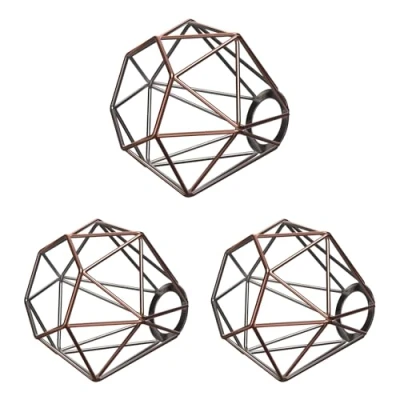Imagen de ledscom.de 3 piezas pantalla jaula, bronce, E27 / E14, 160mm Ø