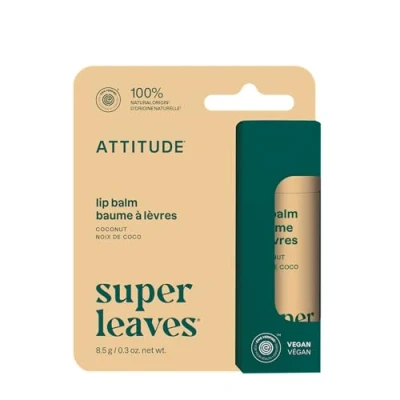 Imagen de ATTITUDE Bálsamo labial sin plástico, ingredientes vegetales y minerales, EWG Verified, productos de cuidado personal veganos crueldad, Menta, 8.5 g