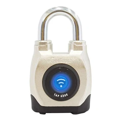 Imagen de eGeeTouch Candado para exteriores (resistente a la intemperie, 4ª generación, Bluetooth + NFC, corto)