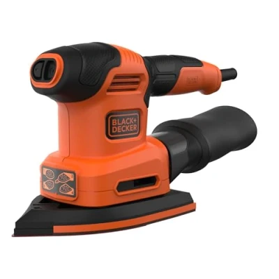 Imagen de BLACK+DECKER Lijadora 4 en 1 Mouse/Rotorbital, Potencia 200W, Incluye 6 Hojas, 2 Platinas y Accesorio para Detalles, Bolsa de Polvo, Velocidad 12.000 opm, BEW200 QS