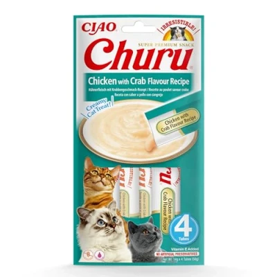 Imagen de CHURU Cat Receta DE Pollo con Cangrejo 4X 14GR