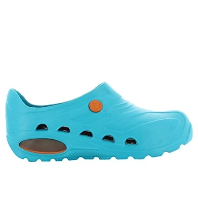 Imagen de Oxypas Safety Jogger Zuecos Ligeros para Hombres y Mujeres 39/40 EU OXYVA Antideslizantes, Antibacterianos, Antiestáticos Antifúngicos, Zapatos de Seguridad, Azul