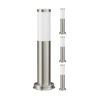 Imagen de ledscom.de 4 pzas. luz de camino/luz bolardo/luz jardín PORU para exteriores, IP44, 39 cm, acero inoxidable, 1x E27 máx. 40W
