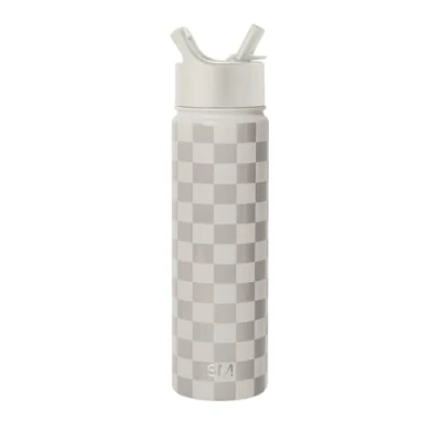 Imagen de Simple Modern Botella Agua Acero Inoxidable con Pajita Térmica Aislada para Deportes Gimnasio Summit 650ml Checkmate