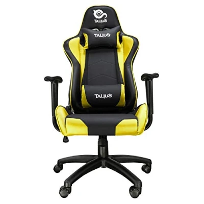 Imagen de Talius Gecko V2 Silla Gaming Amarilla y Negra con Cuero, Ergonomía, Basculante, Alta Densidad Nylon (Yellow)