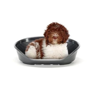 Imagen de Ferplast Cama para Perros Perro Grande, 100% plástico Reciclado, Lavable Transpirable y Antideslizante Siesta Deluxe, 82 x 59,5 25 cm, L, Negro