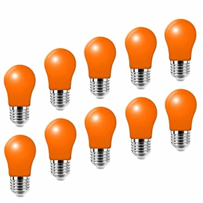 Imagen de Jiotouhu lámpara LED E27 3W,Naranja, Bombilla de repuesto para incandescente 20W, bajo consumo A50, no regulable, paquete 10