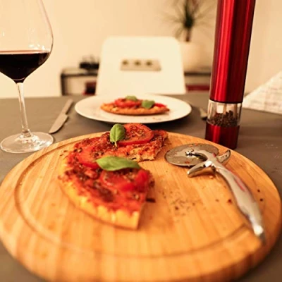 Imagen de Relaxdays Cortapizzas Profesional, Acero Inoxidable, Plateado, 20 x 7 2.5 cm