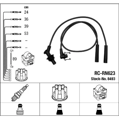 Imagen de NGK 8493 Juego de Cables Encendido 5 RENAULT: LAGUNA 1
