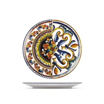 Imagen de H&amp;h set 6 piatti piani positano in stoneware decorato cm 26